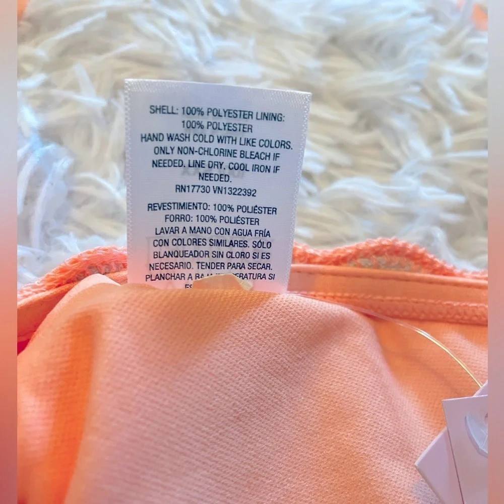 NWT Wild Fable Crocheted bikini top XXS in orange and gray Adjustable all straps - Picture 6 of 7